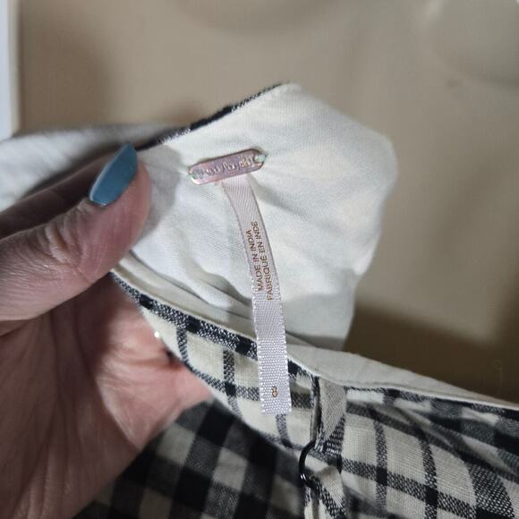 Free People Nodia Check Wrap Dress Tie Side Cotton Lined Plaid 8 Beach Boho - Picture 8 of 10